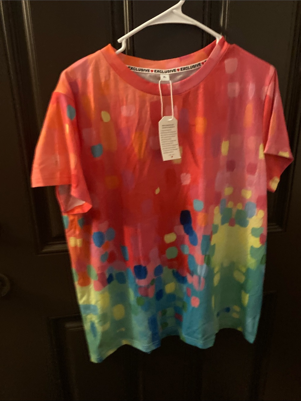 ExclusiveLMSM Multicolor Dot-Print Short Sleeve Tee - Pink, Blue, Yellow, Green